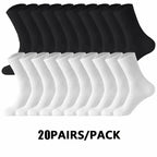 5/10/20 Pairs Solid Crew Socks Breathable Sweat-Absorbing All Season