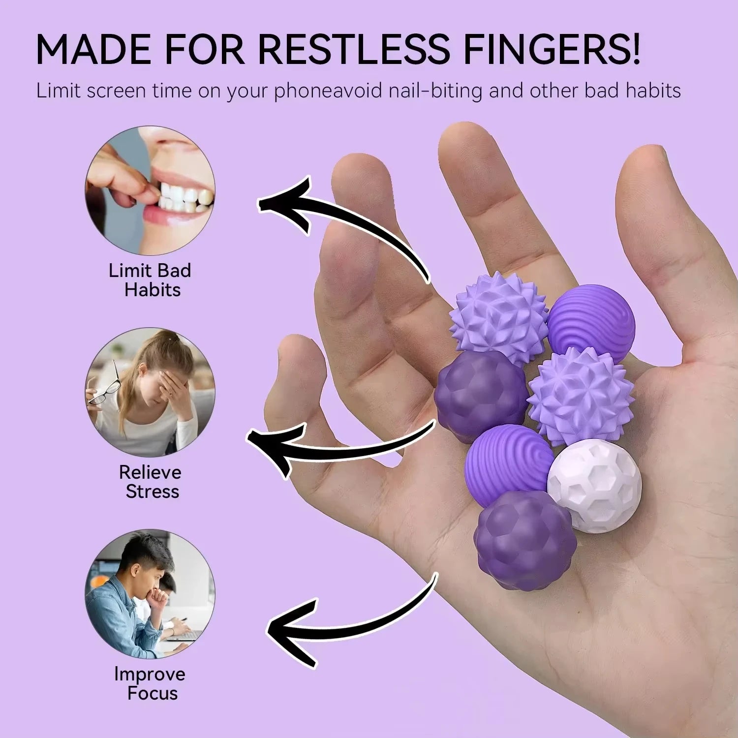 Silicone Magnetic Sensory Balls Fidget Stress Relief Toy Secondary image