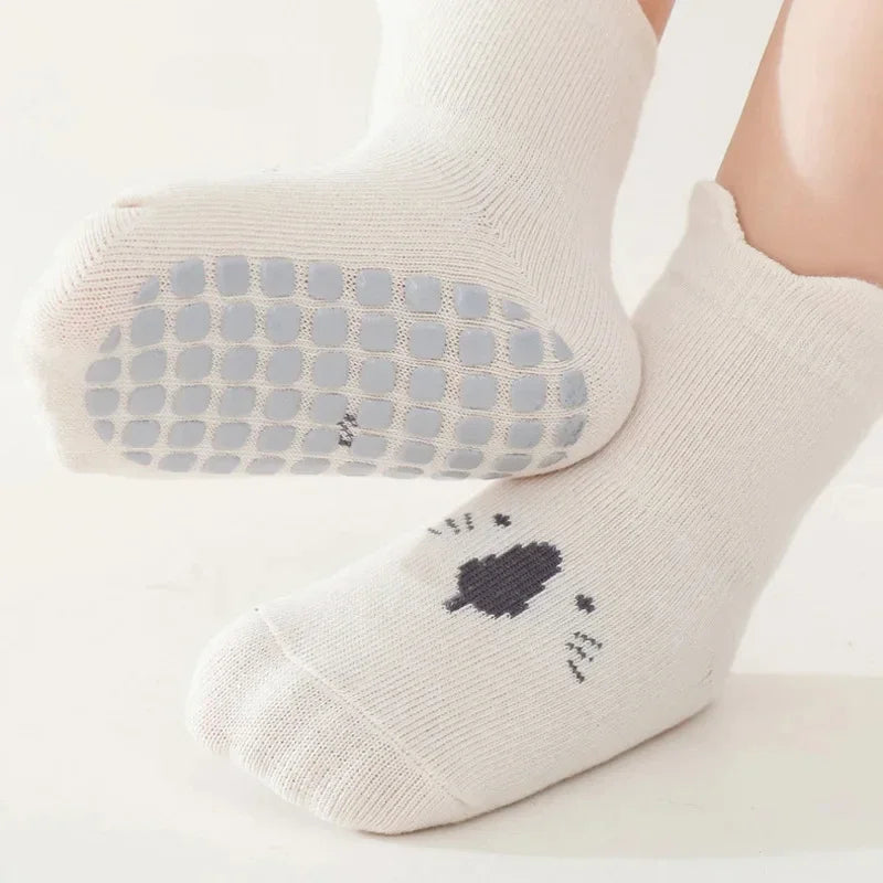 3/5 Pairs Baby Non-Slip Animal Socks for Boys & Girls