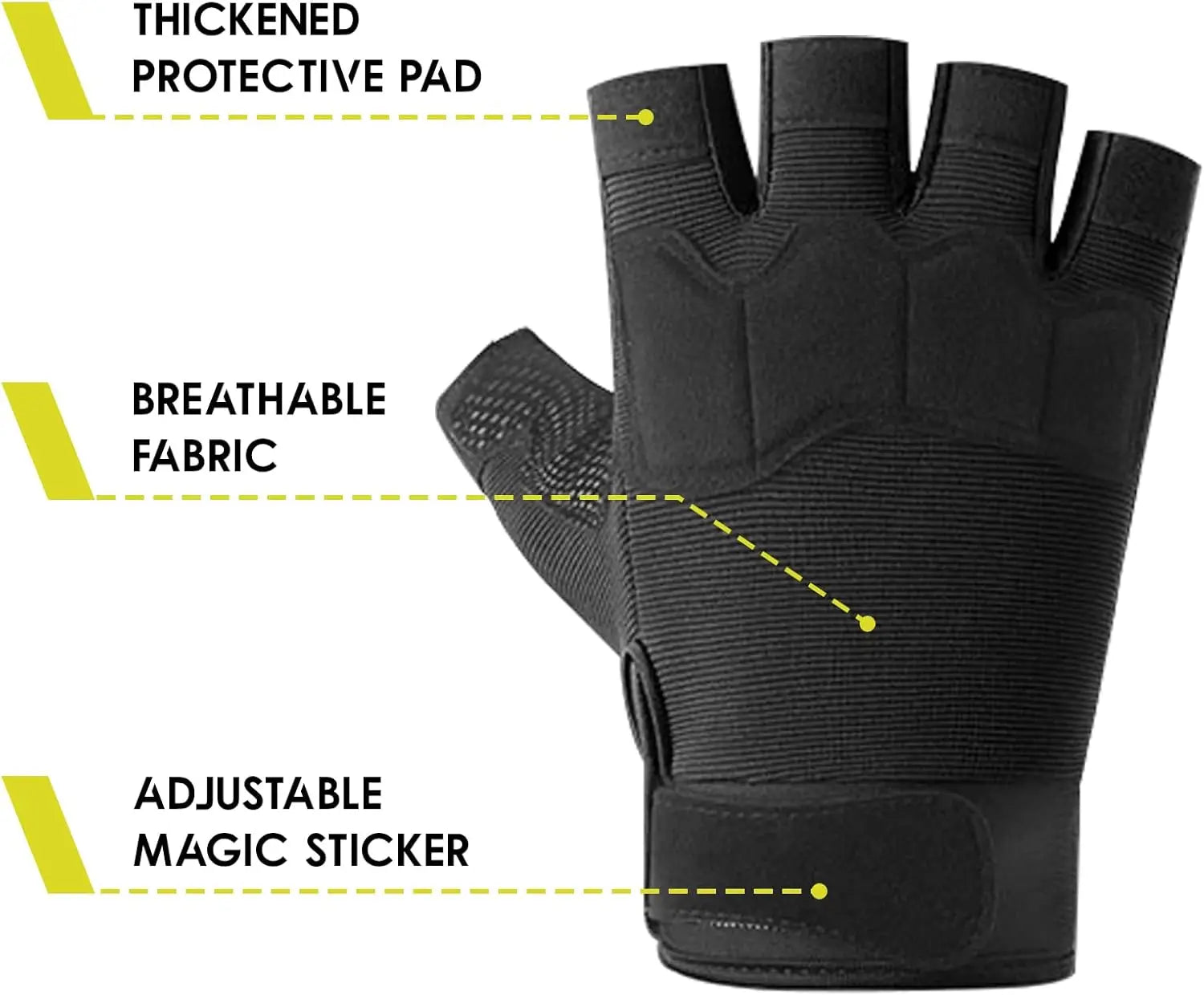 Fingerless Tactical Gloves Padded Breathable MTB Climbing Gloves Secondary image