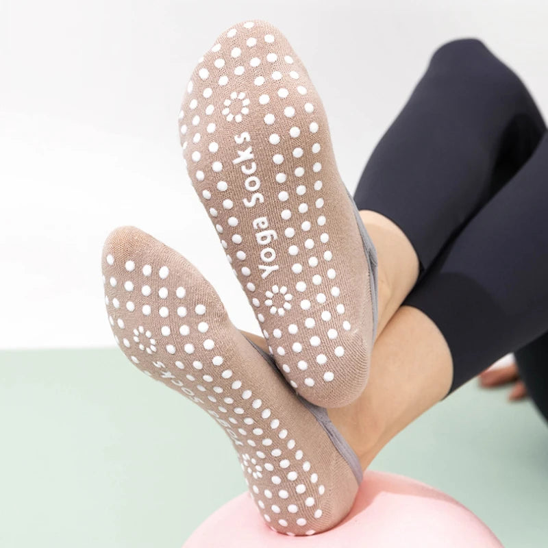Women Yoga Socks Silicone Anti Slip Grip Pilates Ballet Breathable