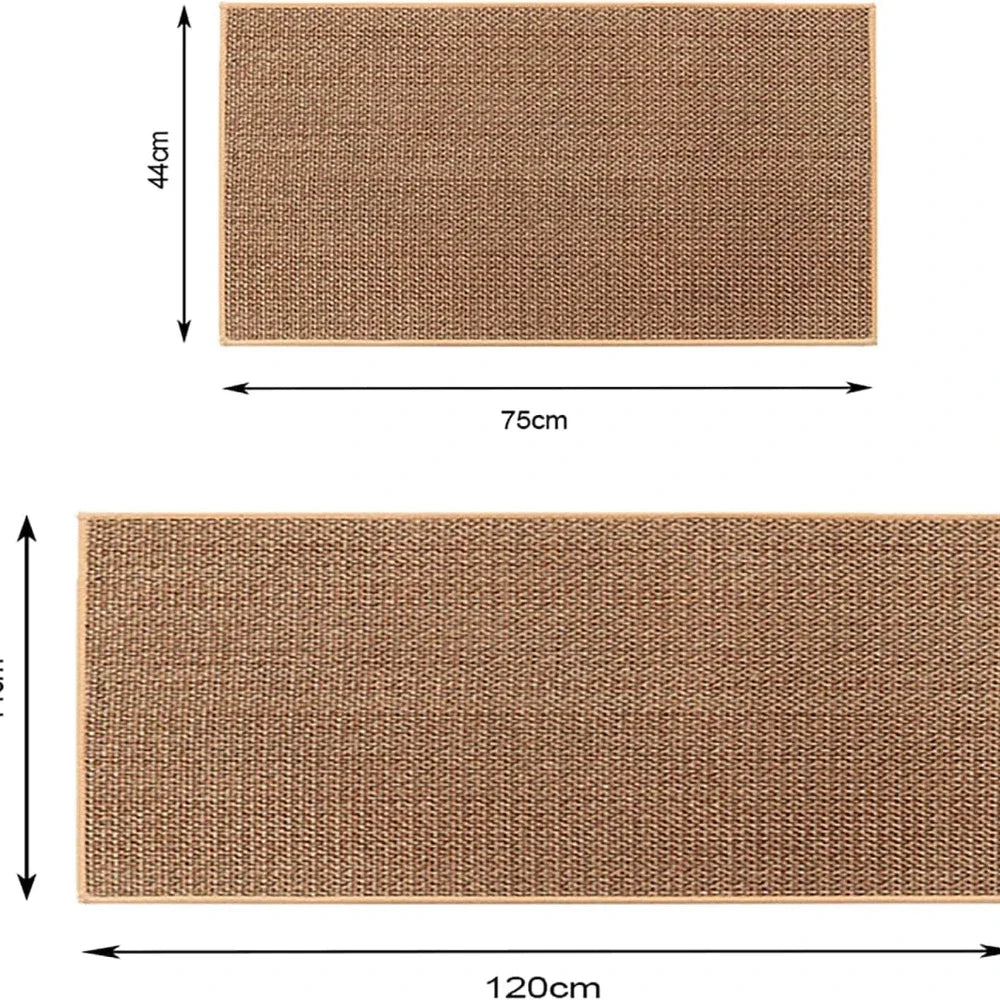 Washable Faux Sisal Kitchen Rug Non-Slip Rubber Back Runner Mat