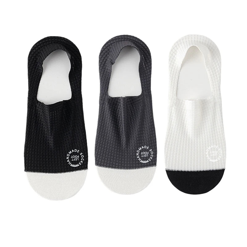 Men Invisible Socks 3Pairs Breathable No Show Mesh Casual