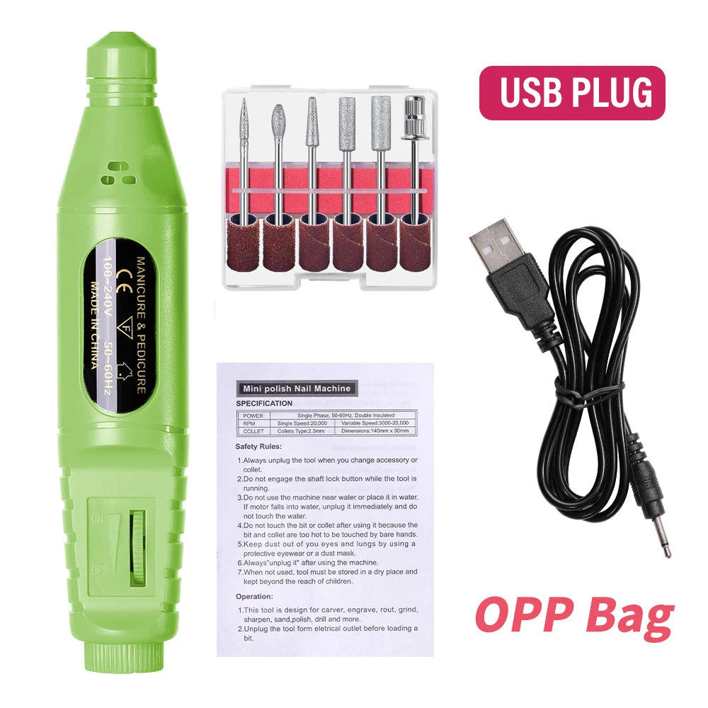 LINMANDA 6 in 1 Electric Nail Drill Kit Portable Manicure File Machine