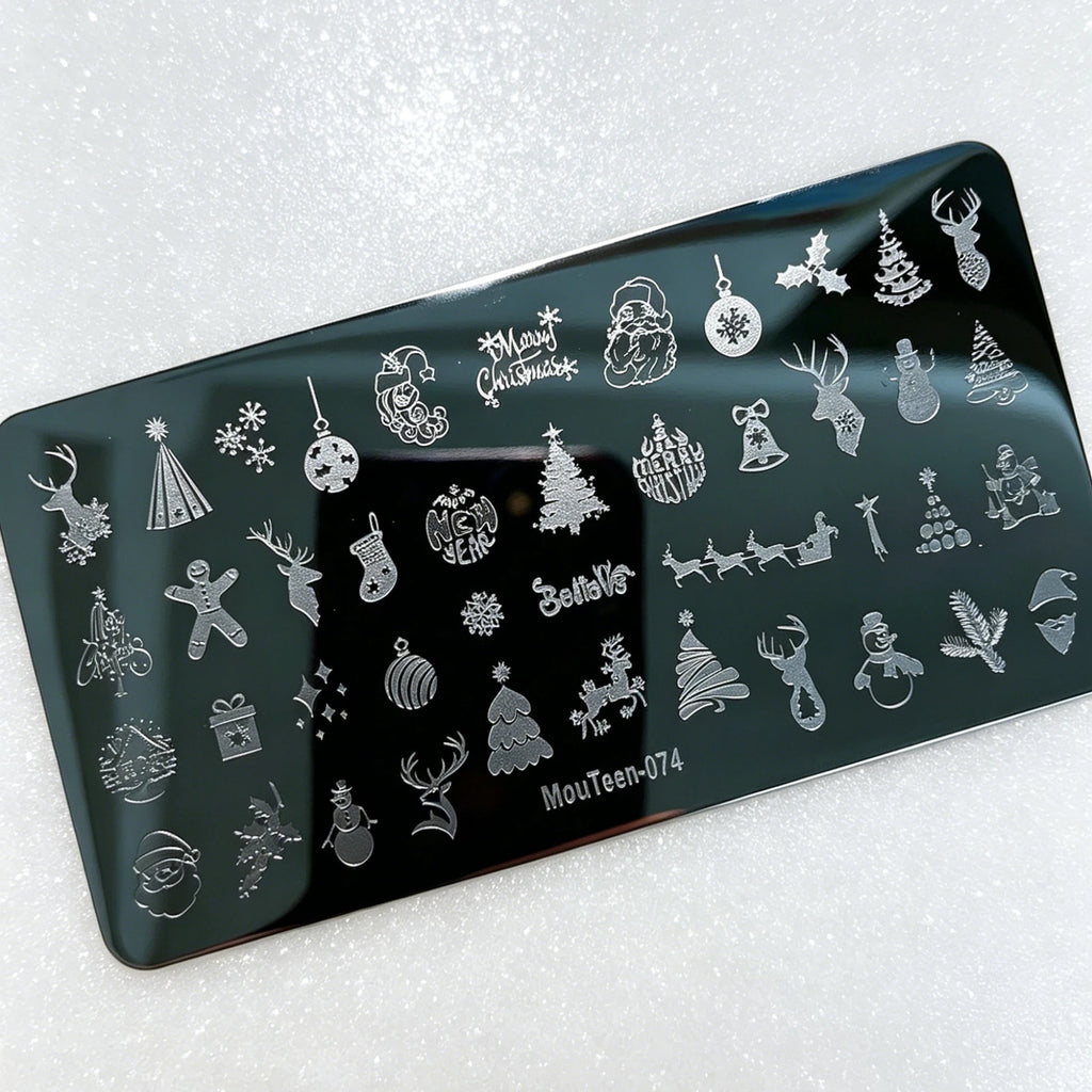 MouTeen263 Nail Stamping Plate Cursive Letter Nail Art Template