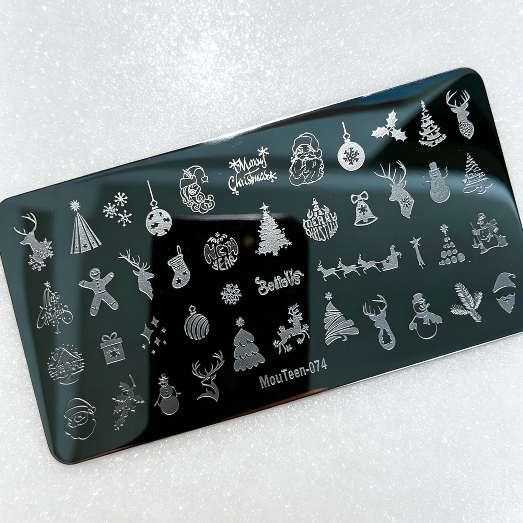 MouTeen263 Nail Stamping Plate Cursive Letter Nail Art Template