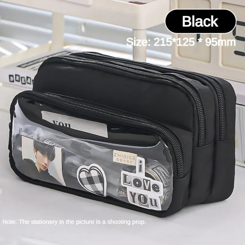 Transparent Pencil Case Large Capacity Storage Bag