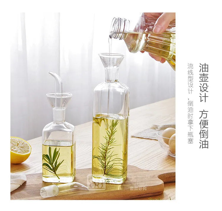 High Borosilicate Glass Oil Pot Leakproof Oil & Vinegar Dispenser Bottle