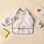 Waterproof Baby Bib Long Sleeve Apron for Feeding & Drawing