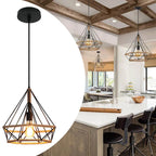 E27 Industrial Loft Pendant Light with Hemp Rope Design