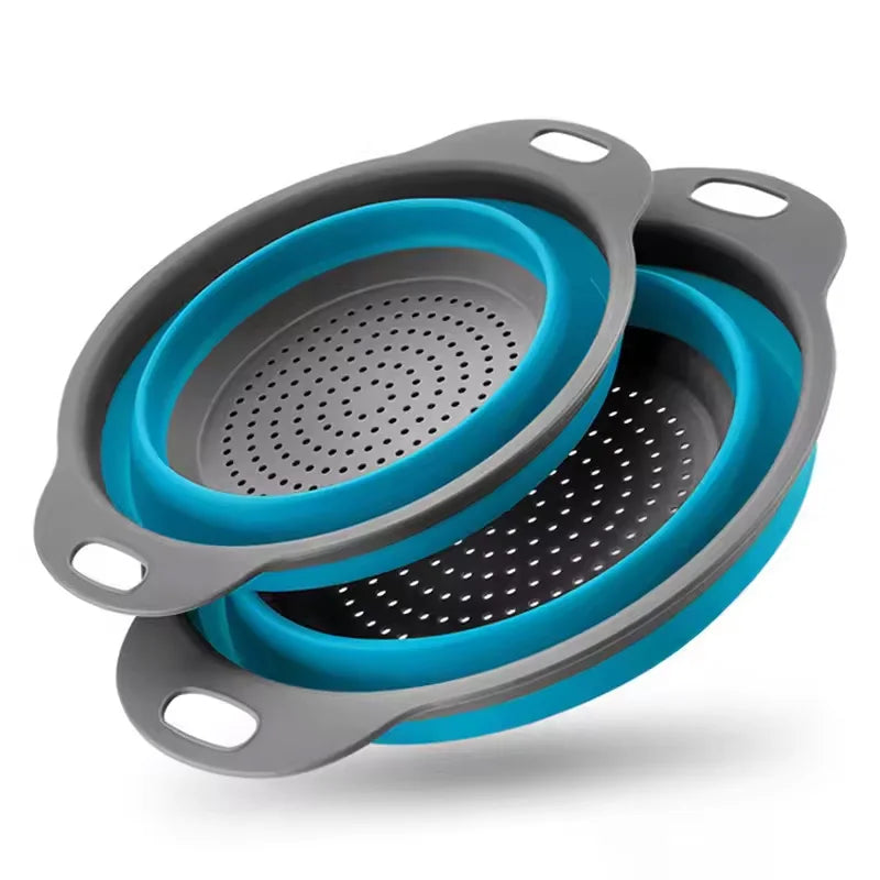 Collapsible Silicone Colander Foldable Drain Basket