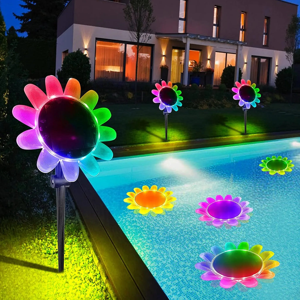 Solar Flower Pool Light Waterproof Color Changing LED