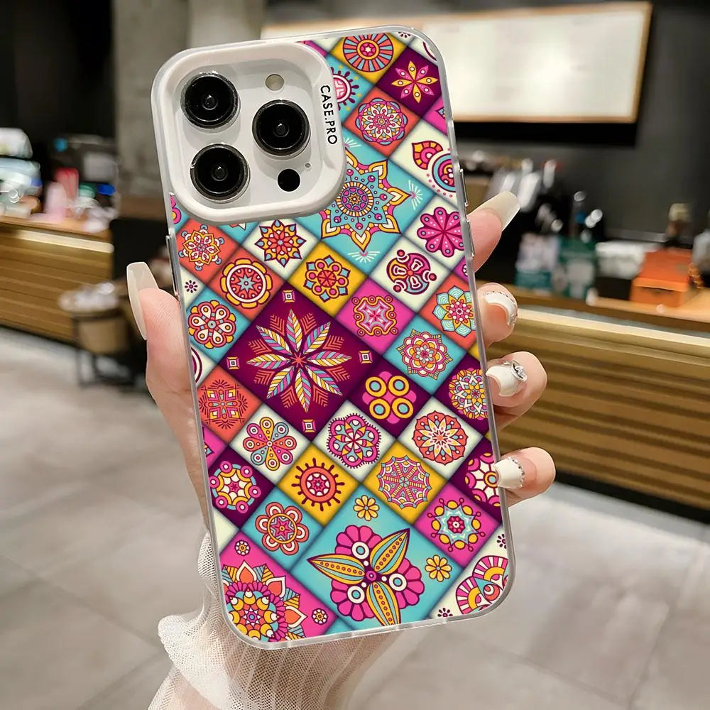 Iridescent Mandala TPU Case for iPhone 17 16 15 14 13 12 Pro Max Cover