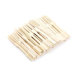 100PCS Bamboo Disposable Fruit Fork Set Wooden Dessert Party Forks