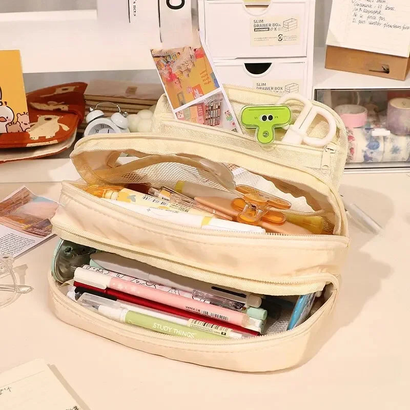 Large Capacity Pencil Case Stationery & Cosmetics Storage Bag