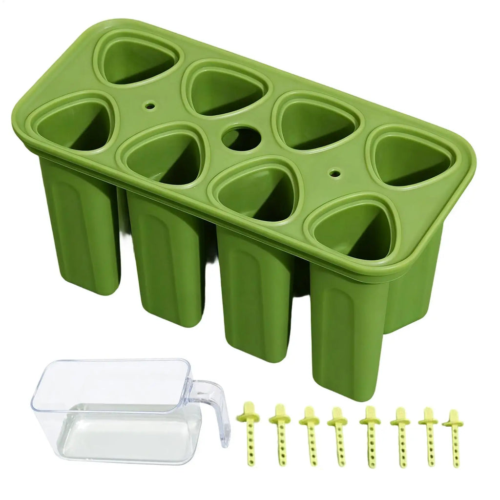 8 Grid Silicone Ice Pop Mold – Reusable DIY Ice Lolly Maker Tray