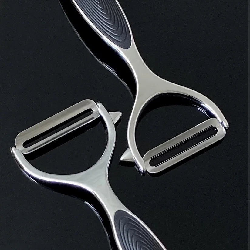 Stainless Steel Vegetable Peeler & Shredder – 2-in-1 Kitchen Grater Tool