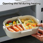 WORTHBUY 800ML Lunch Box Removable 3 Compartment Microwave Bento Box
