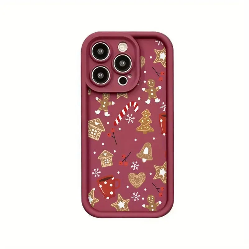 Cute Christmas Phone Case for iPhone 11 12 13 14 15 16 17 Pro Max
