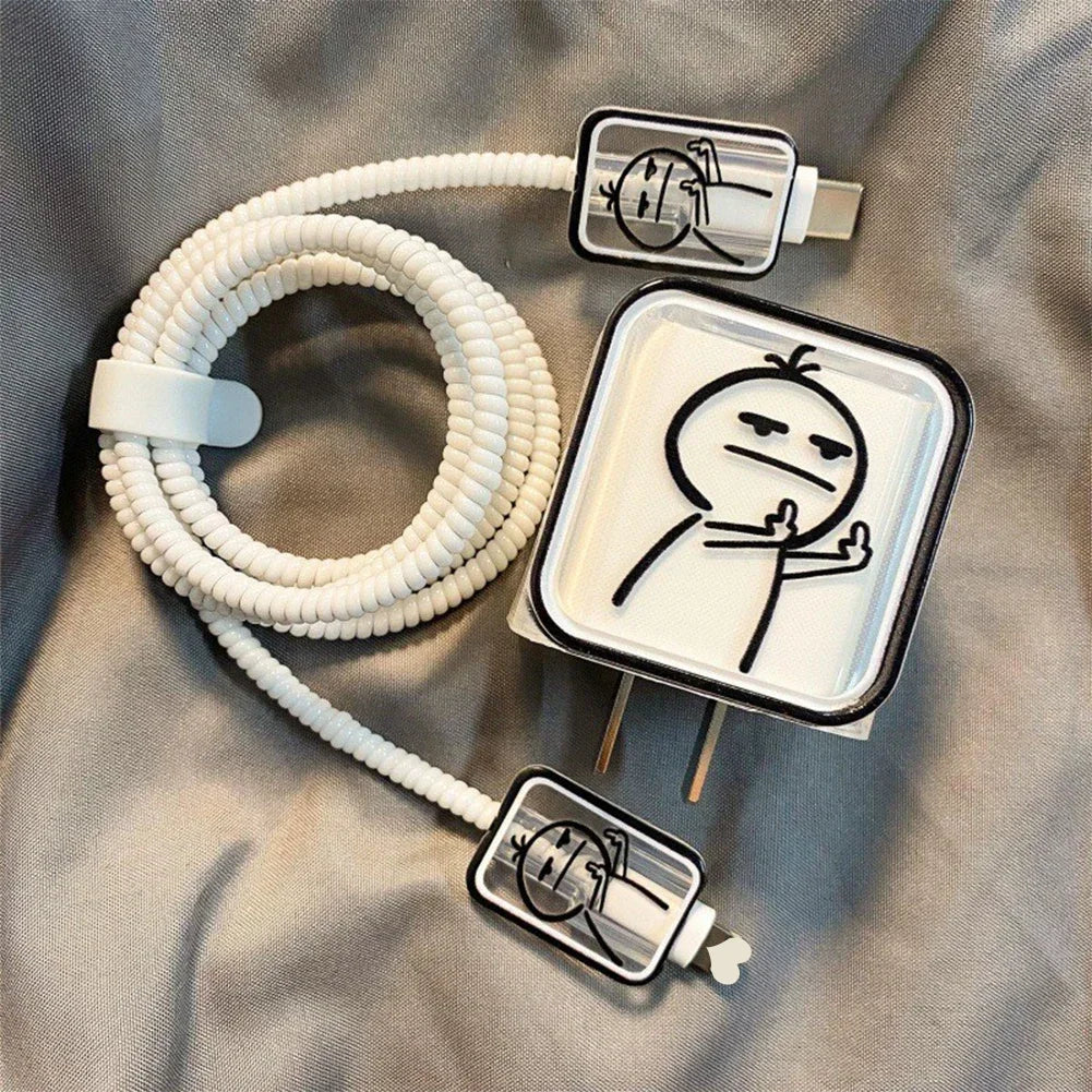 Fast Charger Protector Case & USB Cable Wrap for iPhone 15/14/13