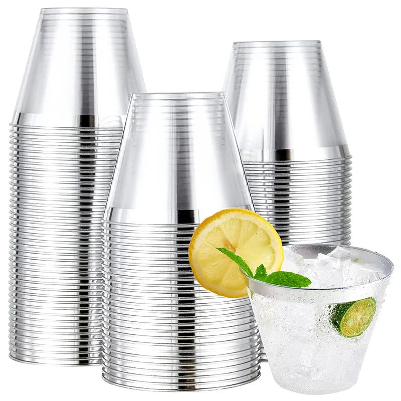 25PCS Disposable Champagne Cups Clear Party Plastic Drinking Cups