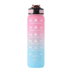 1000ml Motivational Sports Water Bottle with Time Marker