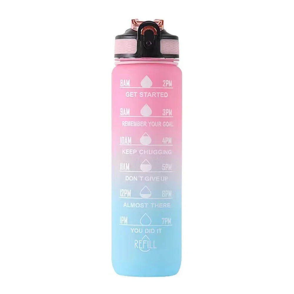 1000ml Motivational Sports Water Bottle with Time Marker