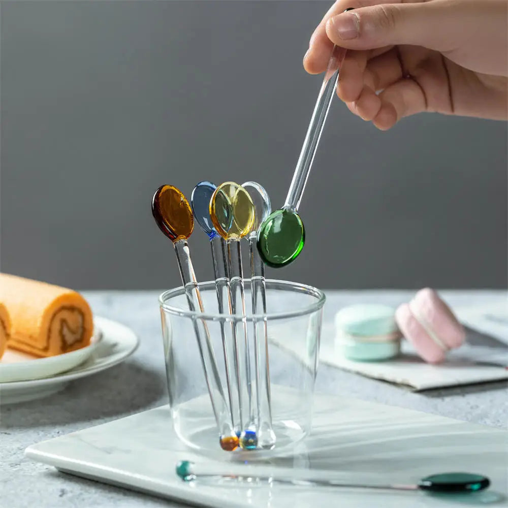 Glass Stirring Spoon Long Handle – Coffee, Milk Tea & Dessert Bar Tool