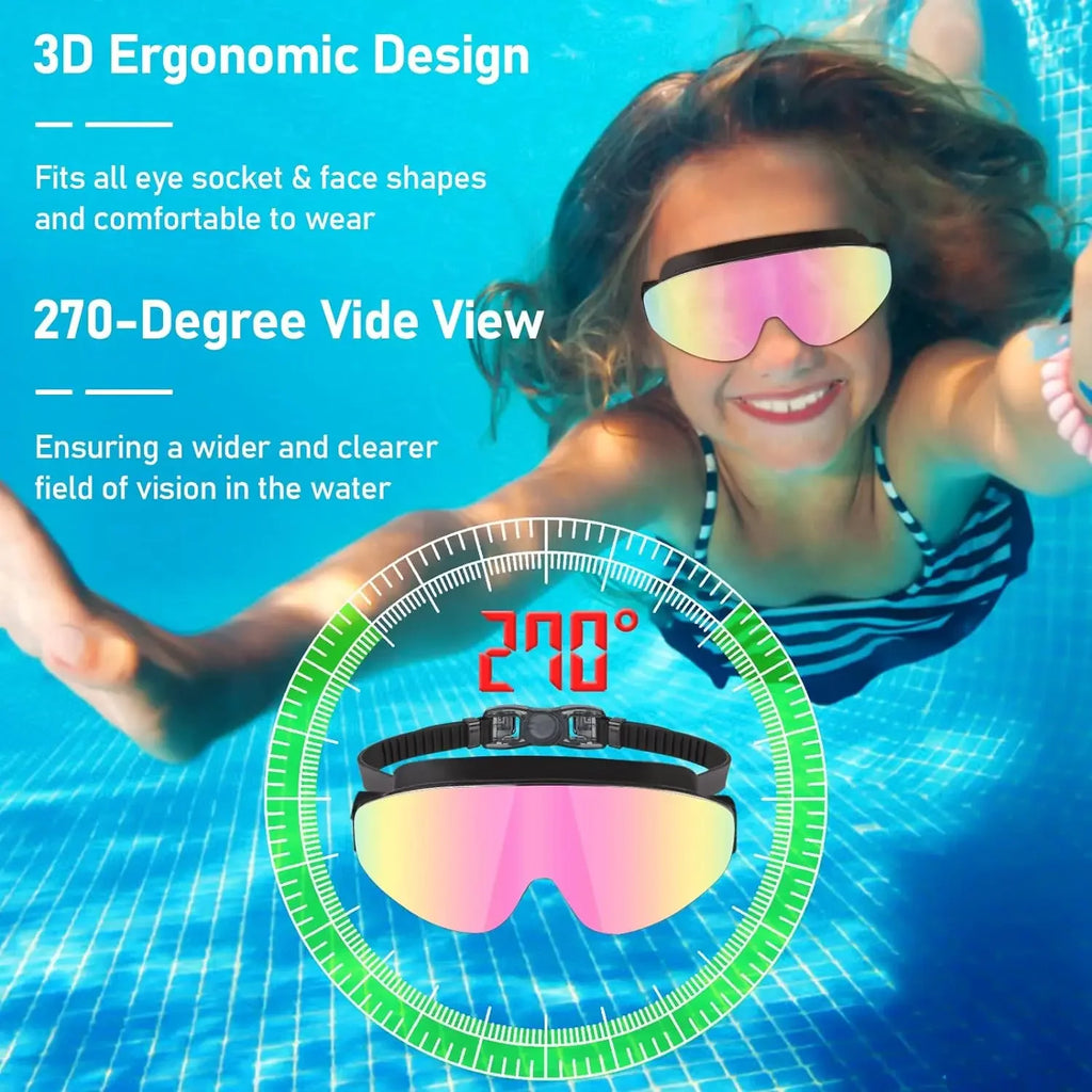 Kids Polarized Swim Goggles UK | Anti-Fog Wide View No-Leak Swimming Glasses Age 4–16