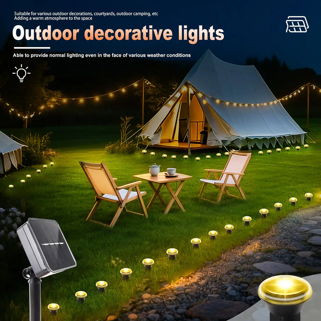 Solar LED Garden Pathway Lights 8 Lighting Modes