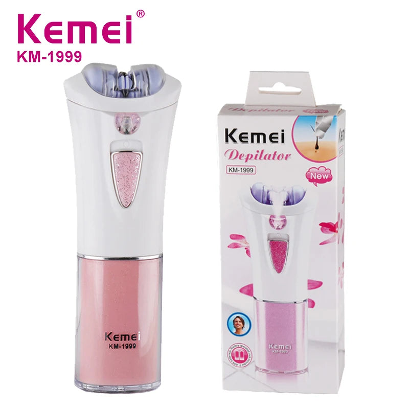 Kemei KM-1999 Portable Women Epilator Facial Body Hair Removal