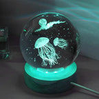 3D Jellyfish Crystal Ball LED Night Light Gift Lamp