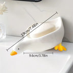 Cute Duck Soap Tray – Self Draining Soap Holder for Bathroom & Kitchen