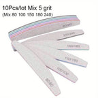 Professional Nail File Set 80-240 Grit Half Moon Nail Buffer