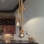 Industrial Hemp Rope Pendant Light E27 Vintage Chandelier