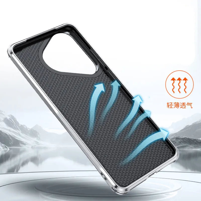 Leather Plated Metal Lens Holder Case for Huawei Pura 80 70 Pro Ultra