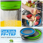 Silicone Folding Drain Basket Vegetable & Fruit Washing Strainer Kitchen Tool