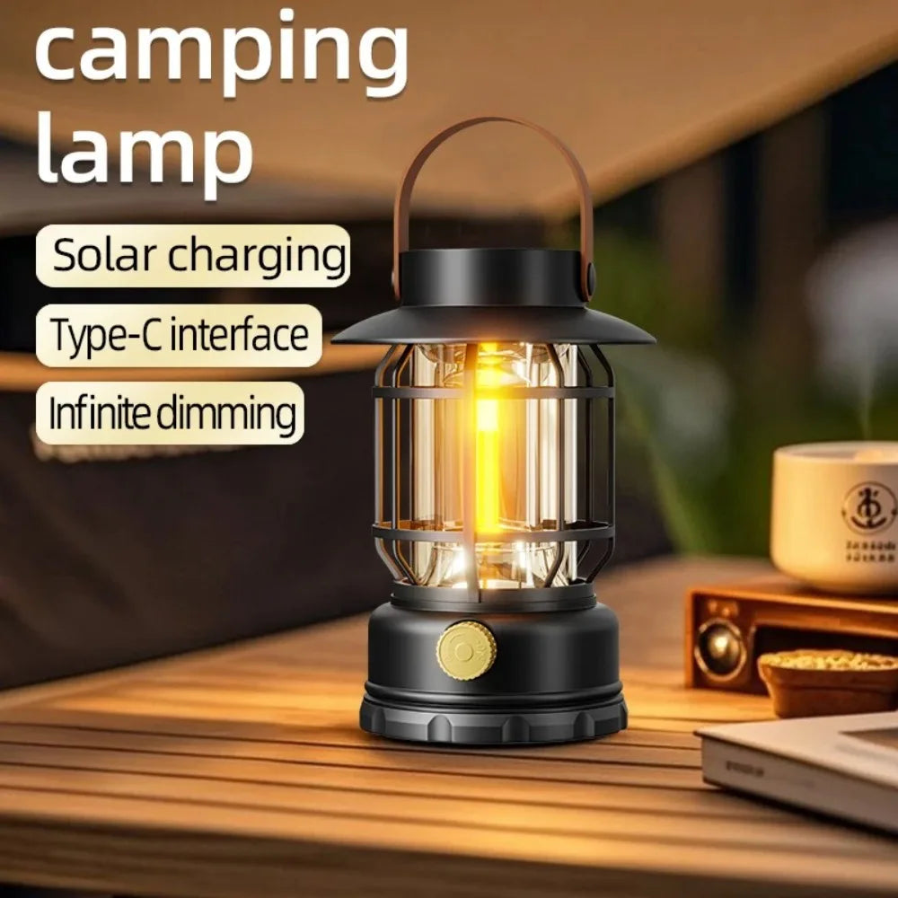 2-in-1 Solar Camping Lantern USB Rechargeable Light Secondary image
