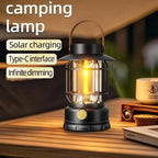 2-in-1 Solar Camping Lantern USB Rechargeable Light