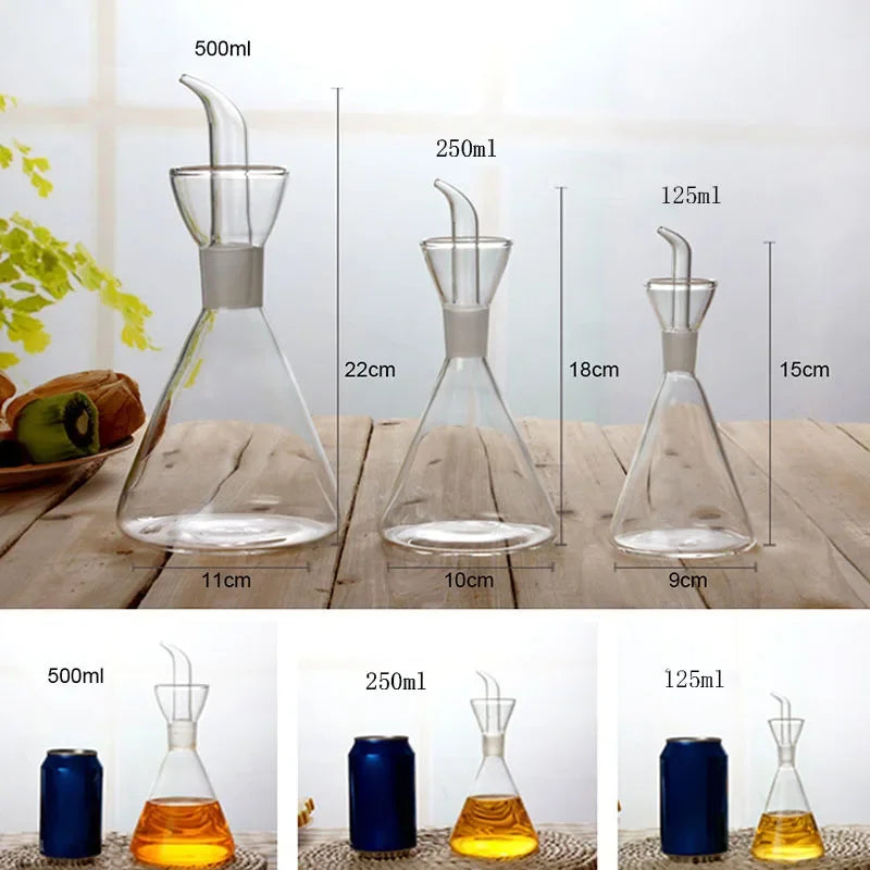 High Borosilicate Glass Oil Pot Leakproof Oil & Vinegar Dispenser Bottle