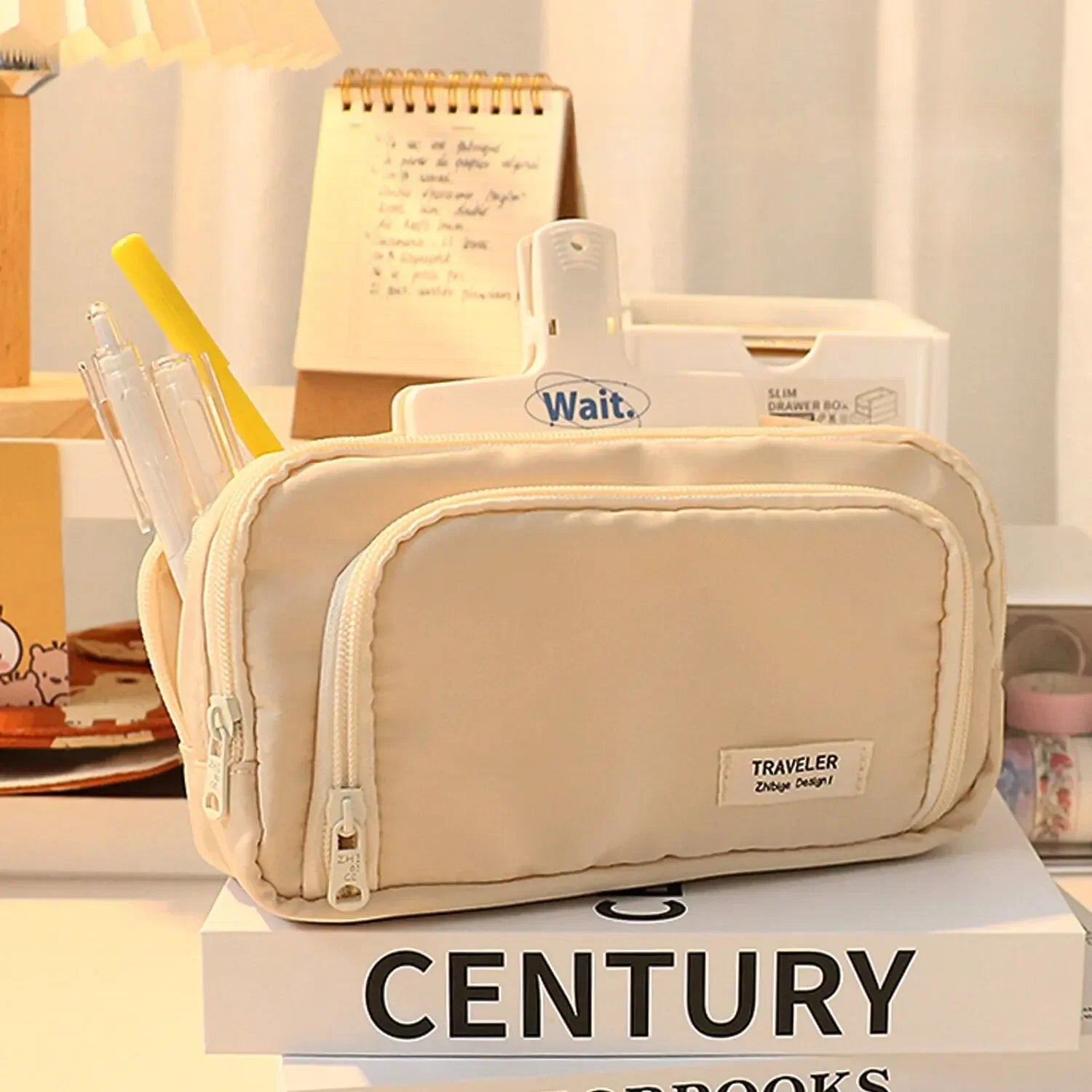 Large Capacity Pencil Case Stationery & Cosmetics Storage Bag