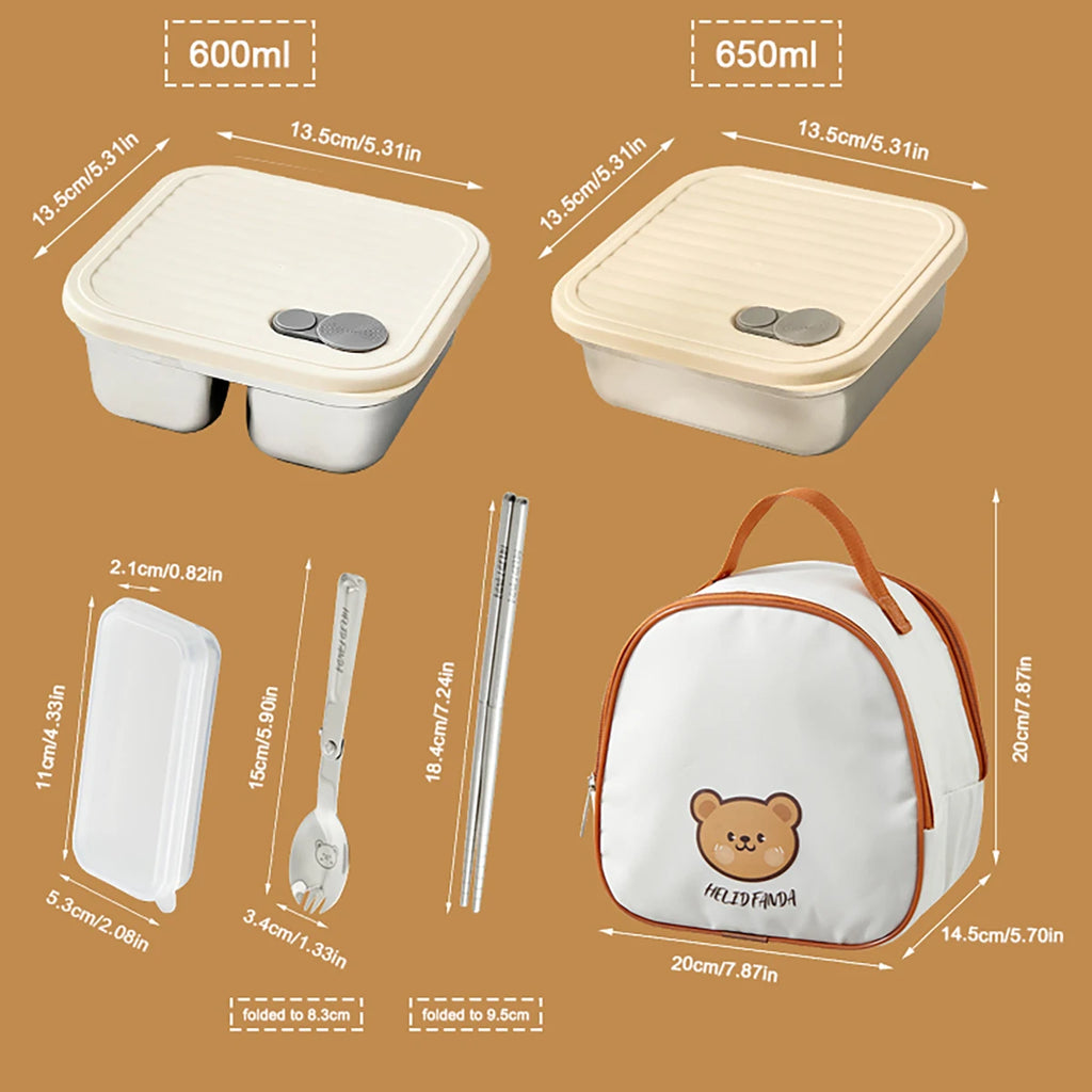 WORTHBUY 304 Stainless Steel Lunch Box Leakproof Stackable Food Container
