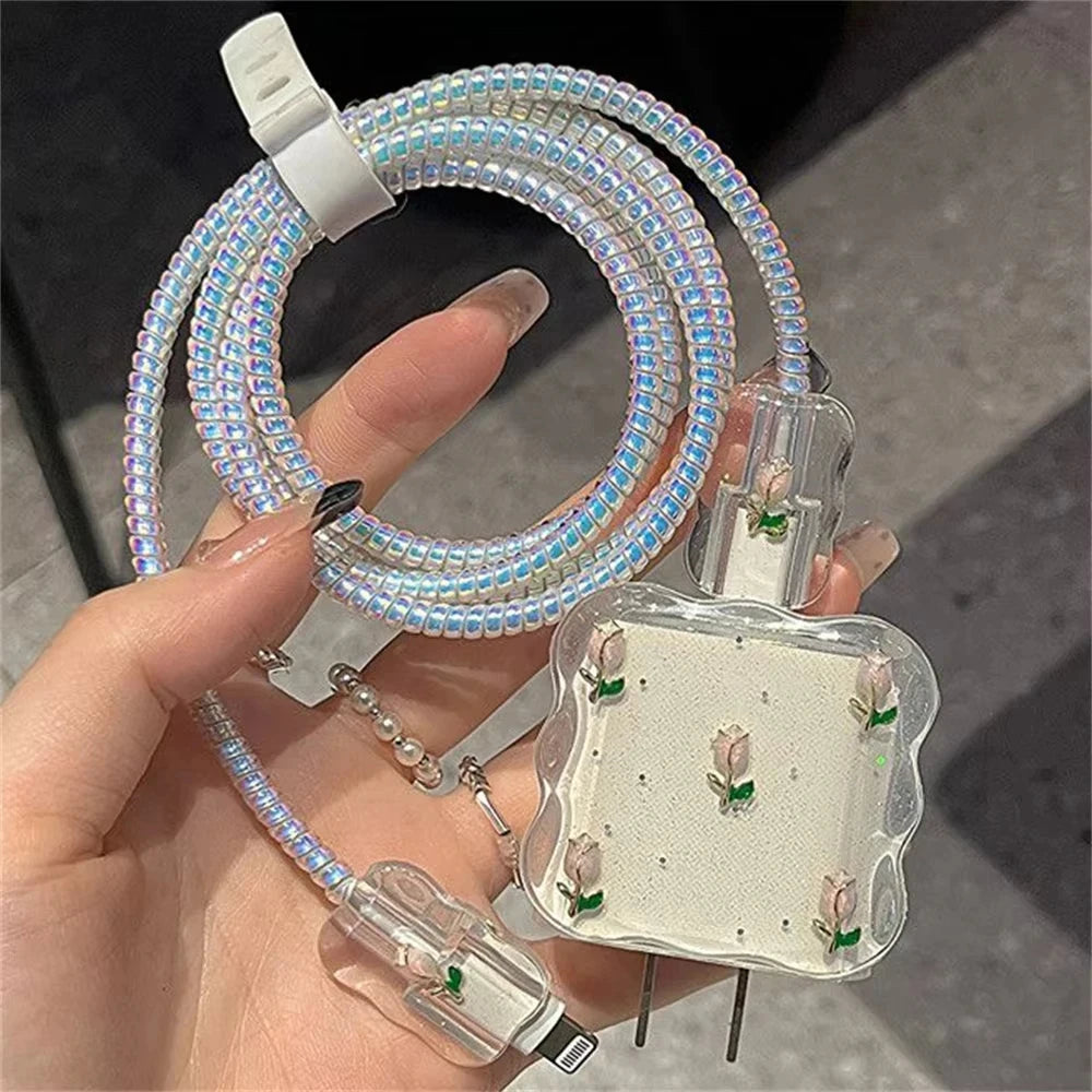 Cute Tulip Fast Charger Protector for iPhone 18W-20W