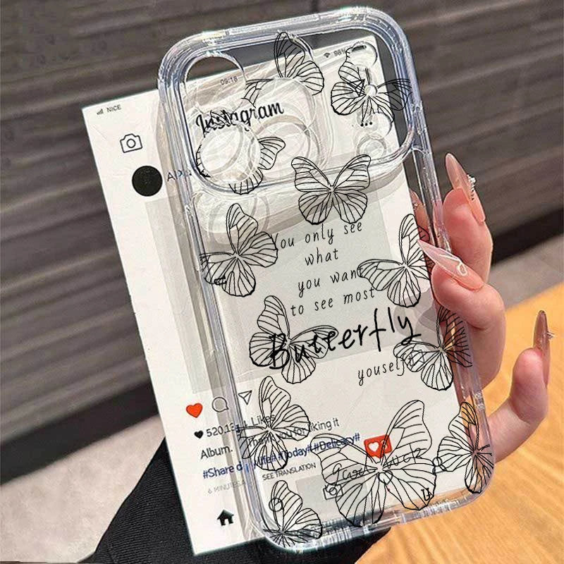 Butterfly Clear Case for Samsung A16 A26 A36 A56 S23 S24 S25 S26 Ultra