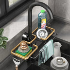 Space Aluminum Sink Drain Rack Faucet Sponge & Soap Organizer