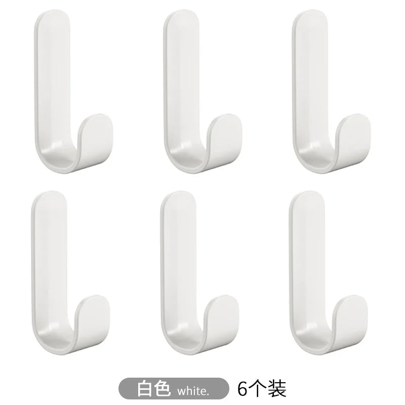J-Shaped Adhesive Wall Hook No-Drill Coat & Kitchen Hook