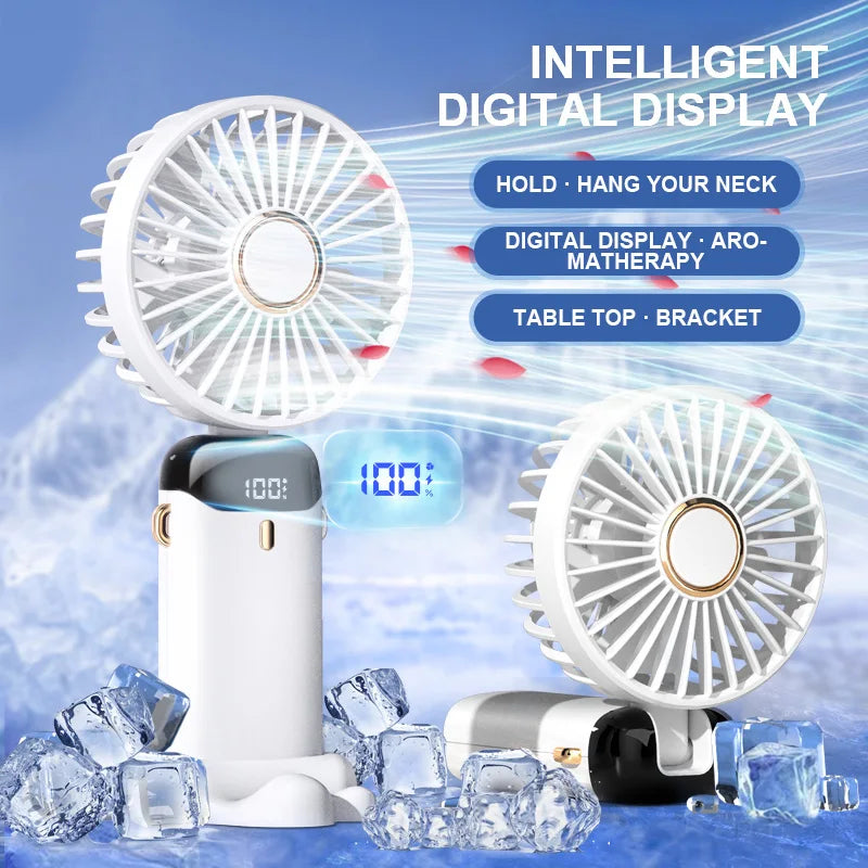 Foldable Mini Neck Fan USB Rechargeable 5-Speed Portable Fan