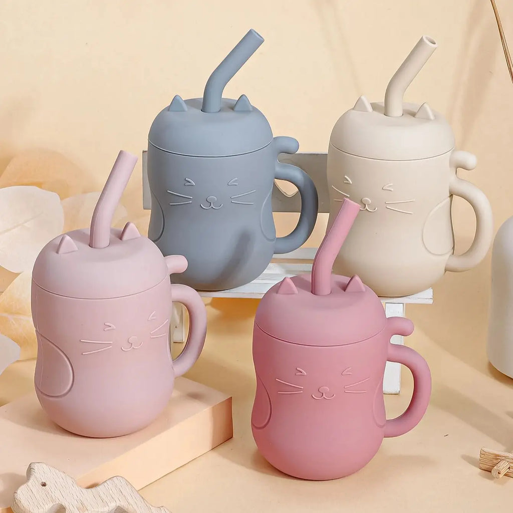 Baby Silicone Straw Cup Leakproof Snack Container