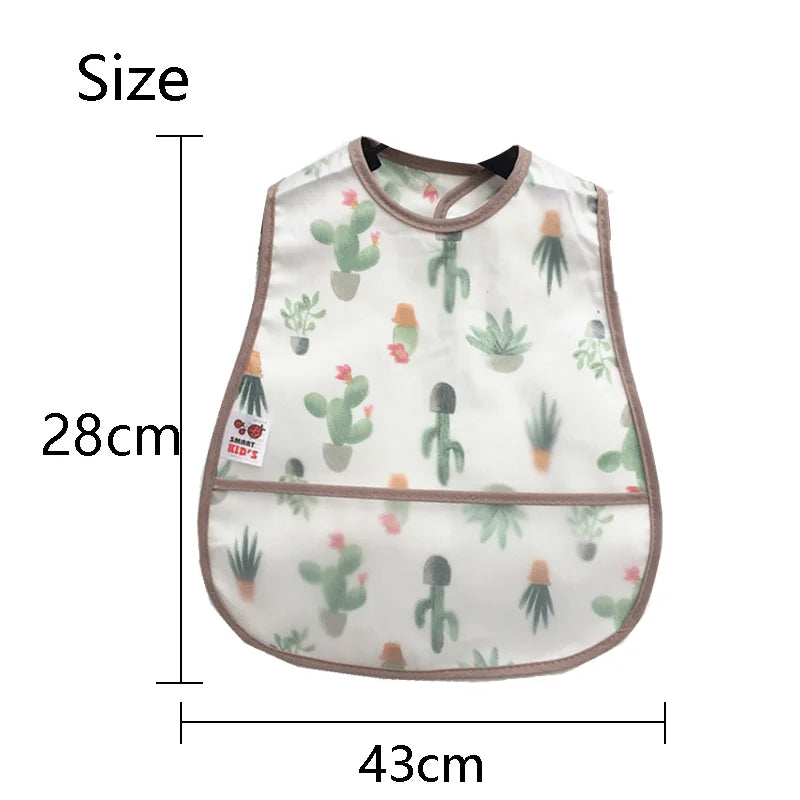 Cartoon EVA Waterproof Baby Bib with Pocket Feeding Apron