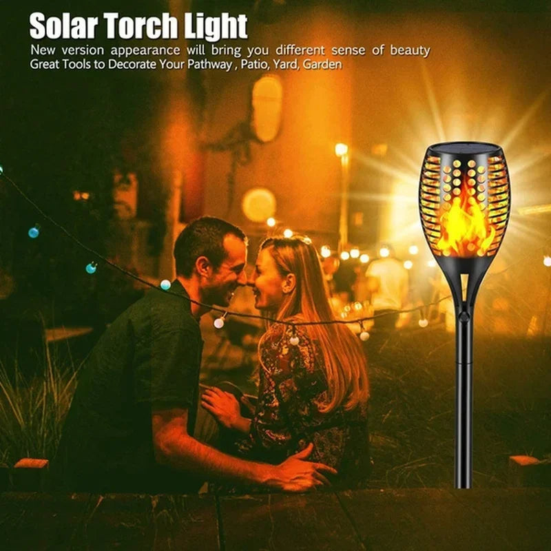 Solar Flame Torch Lights Waterproof Garden Décor